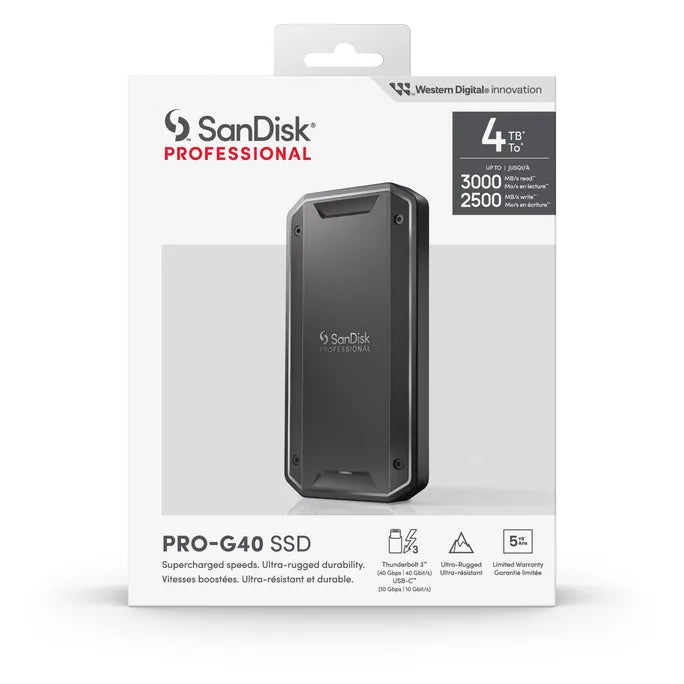 Nešiojamas SSD diskas „SanDisk® PROFESSIONAL PRO-G40“, 4 TB