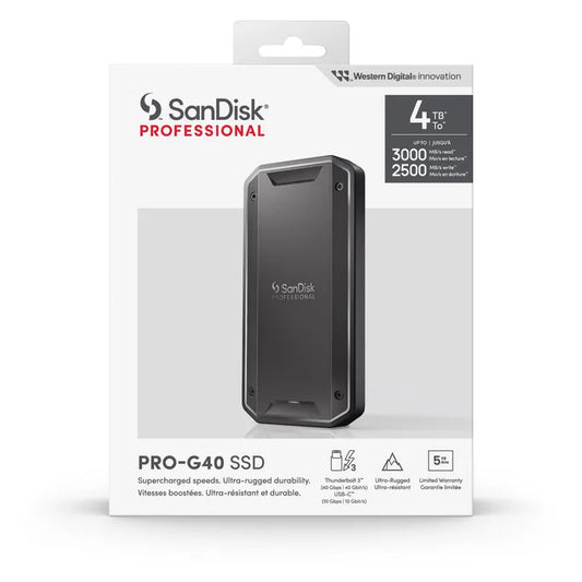 Nešiojamas SSD diskas „SanDisk® PROFESSIONAL PRO-G40“, 4 TB