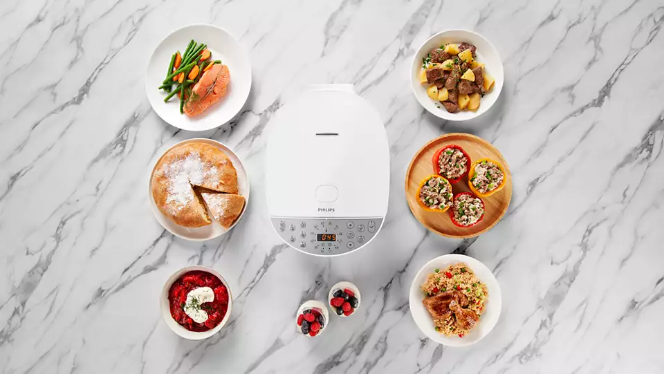 PHILIPS Multifunkcinis puodas. 5 l, 896–1067W, Baltas