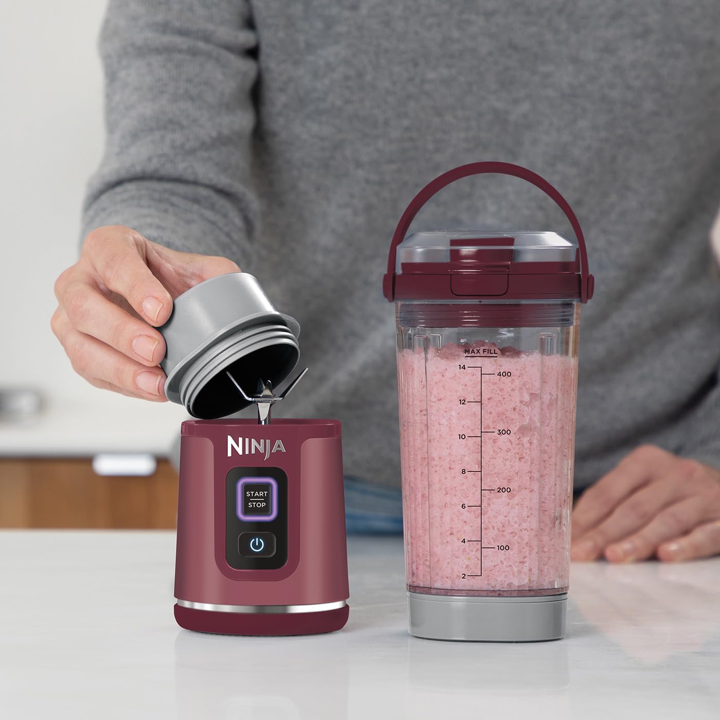 Ninja BC151EUCR Nešiojama belaidė kokteilinė 0.5l kompaktiška