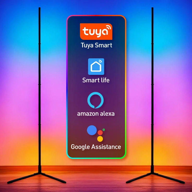 Išmani kampinė lempa RGBIC Tuya App