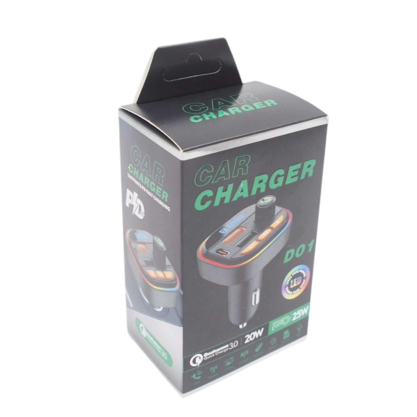 Automobilinis įkroviklis su Bluetooth FM siųstuvu D01