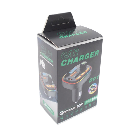 Automobilinis įkroviklis su Bluetooth FM siųstuvu D01